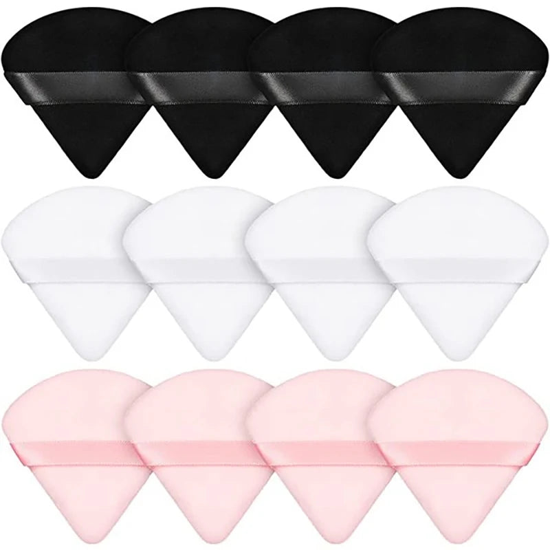 2/12Pcs Triangle Velvet Powder Puff  Make Up Sponges for Face Eyes Contouring Shadow Seal Cosmetic Foundation Makeup Tool