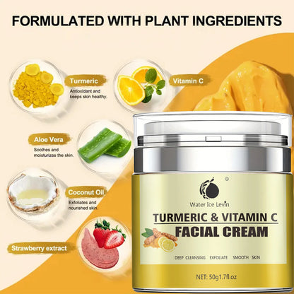 Turmeric and Vitamin C Anti-Aging Cream Moisturizing Anti-Wrinkle Collagen Hyaluronic Acid Cream Skin Care Cosmetics 50 ML