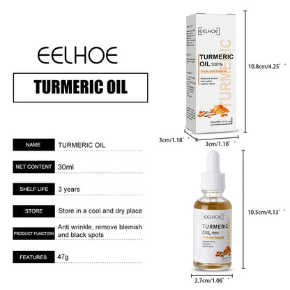 Turmeric Face Serum Shrink Pore Essence Repair Melanin Brighten Moisturizing Nourish Cur-cumin Oil Fade Dark Spot Skin Care