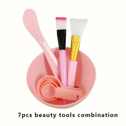 7pcs/Set DIY Face Mask Mixing Tools - Facial  Applicator Spatula Mask Bowl Spoons -Applying Masks And Skin Care Products