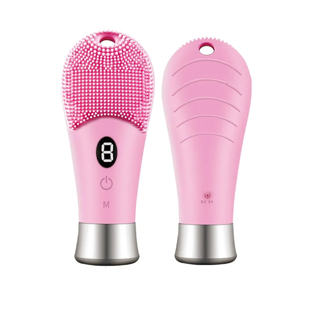 9 Gear Electric Ultrasonic Skin Sonic Scrubber Facial Brush Cleaner Spinning High Frequency Vibration Face Silicon Recharagable