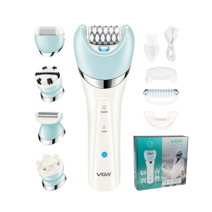 VGR Professional Hair Cutting Machines for Ladies Rechargeable 5 In 1 Lady Care Set Electric Shaving Machine for Women V-703