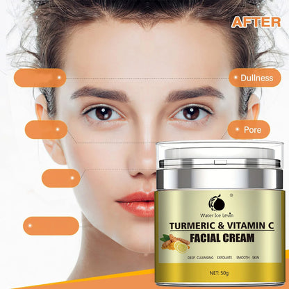 Turmeric and Vitamin C Anti-Aging Cream Moisturizing Anti-Wrinkle Collagen Hyaluronic Acid Cream Skin Care Cosmetics 50 ML